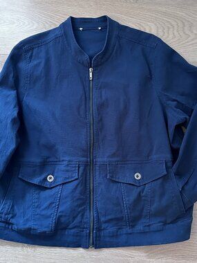 Lightweight Cotton Field Chore Utility Spring Jacket sz M - Navy